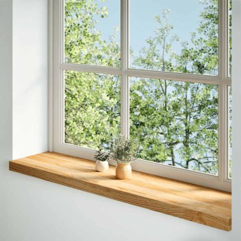 Ablakpárkányok 2 db világosbarna 120x30x2 cm tömör fa tölgyfa