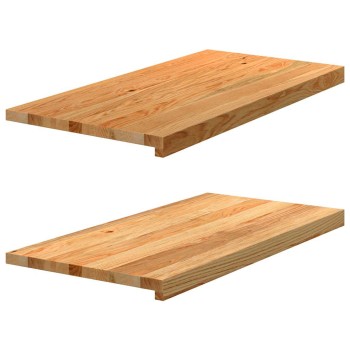Ablakpárkányok 2 db kezeletlen 80x40x2 cm tömör fa tölgyfa