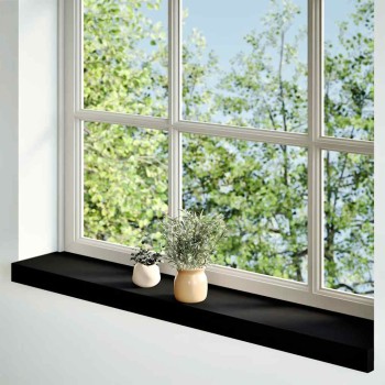 Ablakpárkányok 2 db barna-fekete 80x15x2 cm tömör fa tölgyfa