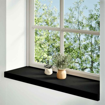 Ablakpárkányok 2 db barna-fekete 80x25x2 cm tömör fa tölgyfa