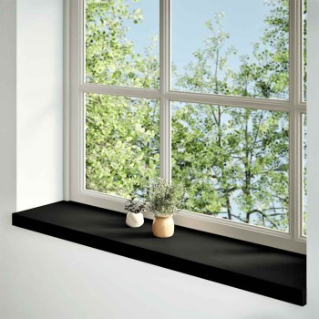 Ablakpárkányok 2 db barna-fekete 120x25x2 cm tömör fa tölgyfa