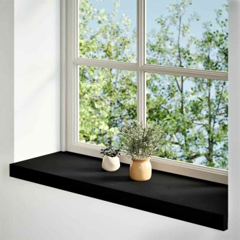 Ablakpárkányok 2 db barna-fekete 90x30x2 cm tömör fa tölgyfa