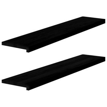 Ablakpárkányok 2 db barna-fekete 120x30x2 cm tömör fa tölgyfa