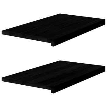 Ablakpárkányok 2 db barna-fekete 70x40x2 cm tömör fa tölgyfa