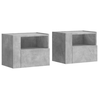 2 db betonszürke falra szerelhető éjjeliszekrény 45x30x35 cm