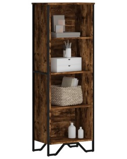 Füstös tölgy színű szerelt fa könyvszekrény 50 x 31 x 137,5 cm