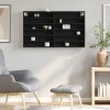 Fekete szerelt fa vitrinszekrény 100 x 8,5 x 58 cm