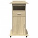 Sonoma tölgy szerelt fa állópult kerékkel/fiókkal 55x55x107cm