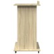 Sonoma tölgy szerelt fa állópult kerékkel/fiókkal 55x55x107cm