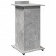 Betonszürke szerelt fa állópult kerékkel és fiókkal 55x55x107cm