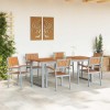 Összecsukható szék 6 pcs barna 56 x 57 x 87 cm tömör akácfa