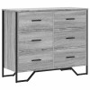 Szürke sonoma színű szerelt fa komód 91 x 35,5 x 74,5 cm