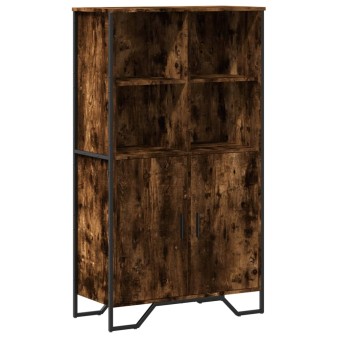 Füstös tölgy színű szerelt fa magasszekrény 79,5x35,5x137,5 cm