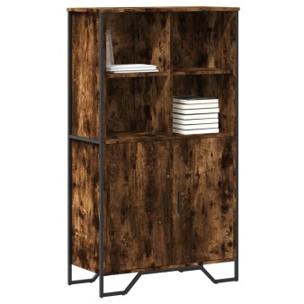 Füstös tölgy színű szerelt fa magasszekrény 79,5x35,5x137,5 cm