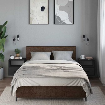 2 db fekete falra szerelhető éjjeliszekrény 40 x 31 x 39,5 cm