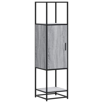 Highboard szürke sonoma 35,5x35x139 cm gépelt fa és fém
