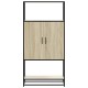 Highboard sonoma tölgy 68x35x139 cm gépelt fa és fém