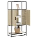 Highboard sonoma tölgy 68x35x139 cm gépelt fa és fém