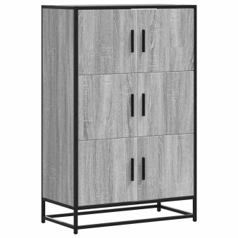 Highboard szürke sonoma 68x35x106,5 cm gépelt fa és fém