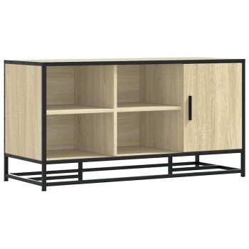 Cipőpad sonoma tölgy 100x40x53,5 cm gépi fa és fém