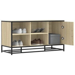 Cipőpad sonoma tölgy 100x40x53,5 cm gépi fa és fém