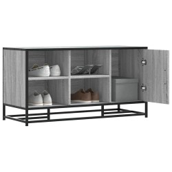 Cipőpad szürke sonoma 100x40x53,5 cm gépi fa és fém