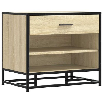 Cipőpad sonoma tölgy 60x40x53,5 cm gépelt fa és fém