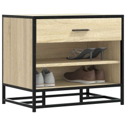 Cipőpad sonoma tölgy 60x40x53,5 cm gépelt fa és fém