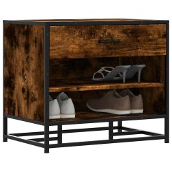 Cipőpad füstölt tölgy 60x40x53,5 cm fából és fémből készült