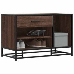 Cipőpad barna tölgy 80x40x53,5 cm gépi fa és fém