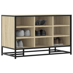 Cipőpad sonoma tölgy 84x40x53,5 cm gépelt fa és fém
