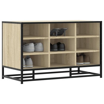 Cipőpad sonoma tölgy 84x40x53,5 cm gépelt fa és fém