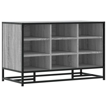 Cipőpad szürke sonoma 84x40x53,5 cm gépi fa és fém