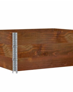 3 db barna tömör fenyőfa raklapmagasító 120 x 80 cm