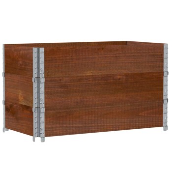 3 db barna tömör fenyőfa raklapmagasító 100 x 50 cm