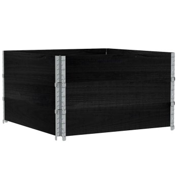 3 db fekete tömör fenyőfa raklapmagasító 100 x 100 cm