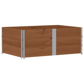 3 db barna tömör fenyőfa raklapmagasító 150 x 100 cm