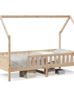 Tömör fenyőfa házikó gyerekágykeret 80 x 200 cm