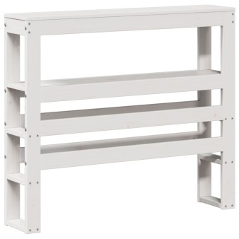 Fehér tömör fenyőfa fejtámla polcokkal 90 cm