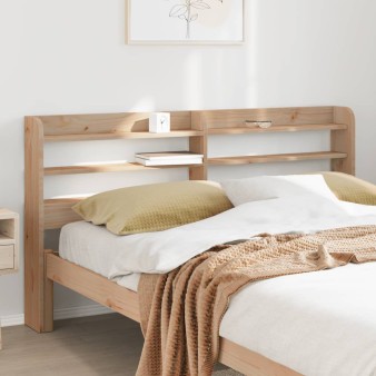 Tömör fenyőfa fejtámla polcokkal 160 cm