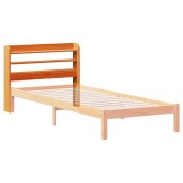 Viaszbarna tömör fenyőfa fejtámla polcokkal 75 cm Viaszbarna tömör fenyőfa fejtámla polcokkal 75 cm