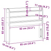Viaszbarna tömör fenyőfa fejtámla polcokkal 75 cm Viaszbarna tömör fenyőfa fejtámla polcokkal 75 cm