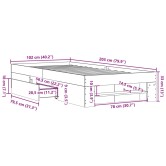 Sonoma tölgy színű szerelt fa ágykeret matrac nélkül 100x200 cm