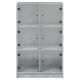 Betonszürke szerelt fa magasszekrény ajtókkal 68 x 37 x 109 cm