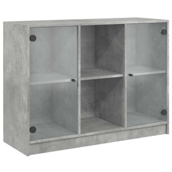 Betonszürke szerelt fa tálalószekrény 102x37x75,5 cm