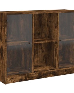 Füstös tölgy színű szerelt fa tálalószekrény 102x37x75,5 cm