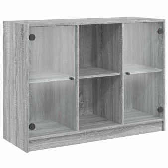 Szürke sonoma színű szerelt fa tálalószekrény 102x37x75,5 cm