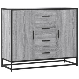 Szürke sonoma színű szerelt fa tálalószekrény 92 x 35 x 76 cm