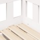 Fehér tömör fenyőfa kihúzható kanapéágy fiókkal 90 x 200 cm