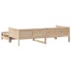 Tömör fenyőfa kihúzható kanapéágy fiókkal 80x200 cm
